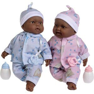 🆕13Inch African Americans Newborn Dolls with Soft Cloth Body Brown Skin Twins